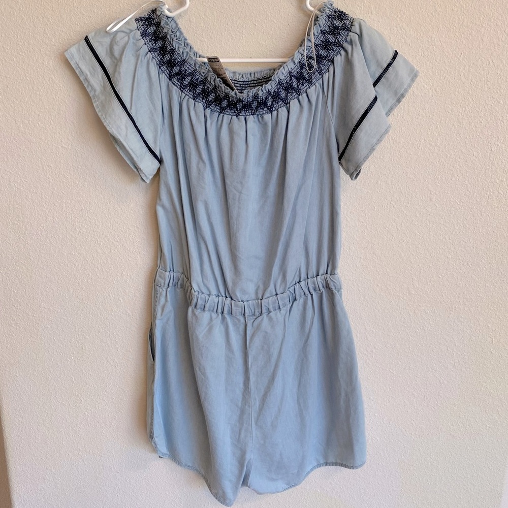 NWT Love Tree Off Shoulder Chambray Romper
